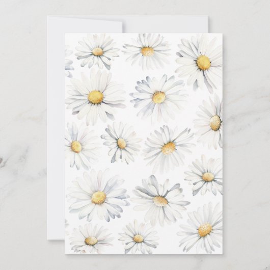 Elegante witte madeliefje bloem minimalistische br kaart (Achterkant)