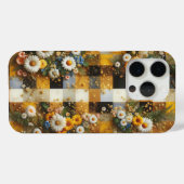 Elegante witte madeliefje & gele geruite telefoonh Case-Mate iPhone case (Achterkant (horizontaal))