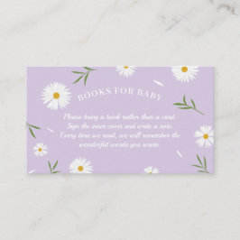 Elegante witte madeliefjes Baby shower boeken voor Informatiekaartje