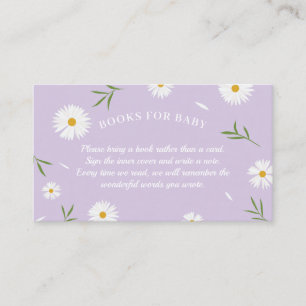 Elegante witte madeliefjes Baby shower boeken voor Informatiekaartje