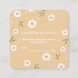 Elegante witte madeliefjes Baby shower luier Raffl Informatiekaartje