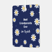 Elegante witte madeliefjes beste grootouders ooit  metalen ornament (Voorkant links)