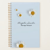Elegante witte madeliefjes blauw planner (Voorkant)
