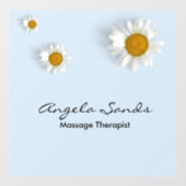 Elegante witte madeliefjes blauw raamsticker (Vel)