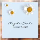 Elegante witte madeliefjes blauw raamsticker (Vel 2)