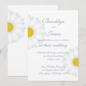 Elegante Witte Madeliefjes Bloemen Bruiloftsinvita Kaart (Voorkant / Achterkant)