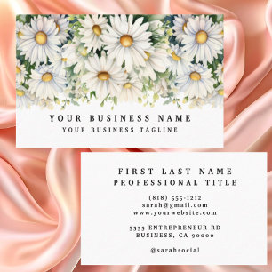 Elegante Witte Madeliefjes Bloemen Visitekaartjes