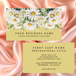 Elegante Witte Madeliefjes Bloemen Visitekaartjes