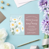 Elegante witte madeliefjes boeket bruiloft Rosy Br Acryl Uitnodigingen (Insitu (Huwelijk))