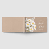 Elegante witte madeliefjes bruiloft rustieke beige gastenboek (Volledig)