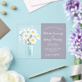 Elegante witte madeliefjes mason jar bruiloft lave acryl uitnodigingen (Insitu (Huwelijk))