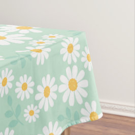 Elegante witte madeliefjes pastel teal Pasen Tafelkleed