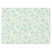 Elegante witte madeliefjes Pastel turquoise Pasen Tafelkleed (Voorkant (Horizontaal))