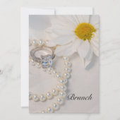 Elegante witte madeliefjes post-bruiloft brunch kaart (Voorkant)