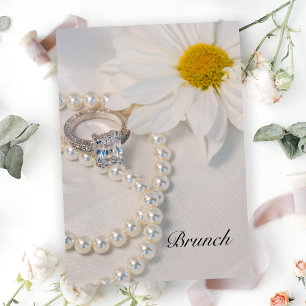 Elegante witte madeliefjes post-huwelijksbrunch kaart