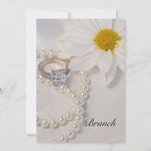 Elegante witte madeliefjes post-huwelijksontbijt kaart (Voorkant)