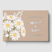 Elegante witte madeliefjes rustieke bruiloft Folie Gastenboek (Voorkant)