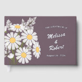 Elegante witte madeliefjes rustieke bruiloft Folie Gastenboek (Voorkant)