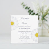 Elegante witte madeliefjes vierkante trouwuitnodig kaart (Staand voorkant)