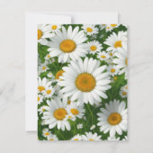 Elegante witte madeliefjes witte bloemenvelden gro bedankkaart (Achterkant)