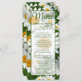 Elegante witte madeliefjes witte bloemenvelden gro menu (Voorkant / Achterkant)