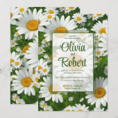 Elegante witte madeliefjes witte bloemenvelden Tro Kaart (Voorkant / Achterkant)