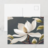 Elegante witte Magnolia Bloem Briefkaart (Voorkant / Achterkant)