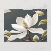 Elegante witte Magnolia Bloem Briefkaart (Voorkant)