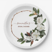 Elegante witte magnolia bloemen, Bruidsmeisje Papieren Bordje (Voorkant)