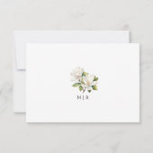 Elegante Witte Magnolia Bloemen Huwelijk RSVP Kaar (Achterkant)