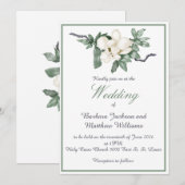 Elegante witte Magnolia bloesem bruiloft Kaart (Voorkant / Achterkant)