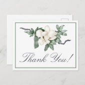 Elegante witte Magnolia Blossom dank u Briefkaart (Voorkant / Achterkant)