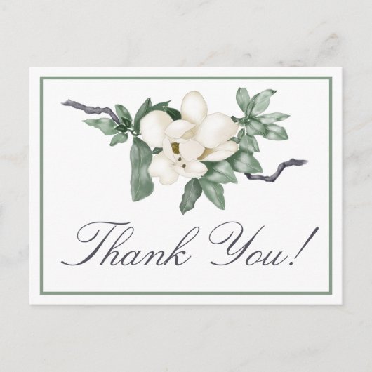 Elegante witte Magnolia Blossom dank u Briefkaart (Voorkant)