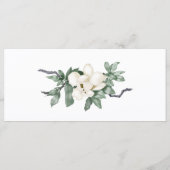 Elegante witte Magnolia Blossom Receptie Menu (Achterkant)