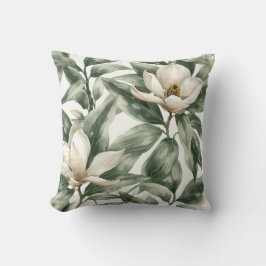 Elegante Witte Magnolia Botanisch Sieraccent Kussen