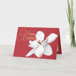 Elegante Witte Magnolia Botanische Kleurrijke Verj Kaart