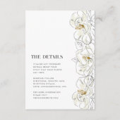 Elegante witte Magnolia bruiloft details Informatiekaartje (Voorkant)