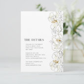 Elegante witte Magnolia bruiloft details Informatiekaartje (Staand voorkant)