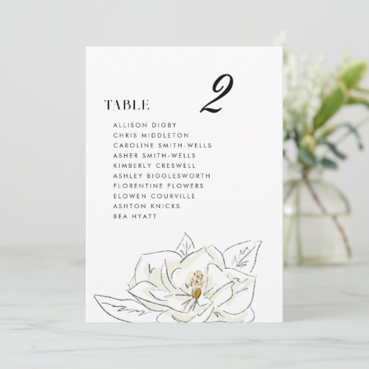 Elegante witte Magnolia bruiloft zitgrafiek (Staand voorkant)