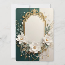 Elegante witte magnolia en gouden sierlijst