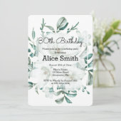 Elegante witte Magnolia groen 30e verjaardag Kaart (Staand voorkant)