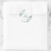 Elegante witte Magnolia groen Flora 1e verjaardag Ronde Sticker (Tas)