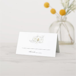 Elegante witte Magnolia illustratie bruiloft Plaatskaartje