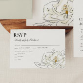 Elegante Witte Magnolia Illustratie Bruiloft RSVP
