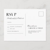 Elegante Witte Magnolia Illustratie Bruiloft RSVP Briefkaart (Achterkant)