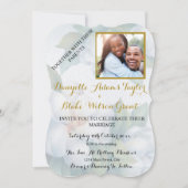 Elegante witte Magnolia Waterverf foto bruiloft Kaart (Voorkant)