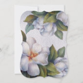 Elegante witte Magnolia Waterverf foto bruiloft Kaart (Achterkant)