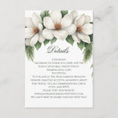 Elegante Witte Magnolia Wedding Pine Tree Lijst Informatiekaartje (Voorkant)