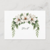 Elegante Witte Magnolia Wedding Pine Tree Lijst Informatiekaartje (Achterkant)