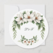 Elegante Witte Magnolia Wedding Pine Tree Lijst Kaart (Achterkant)